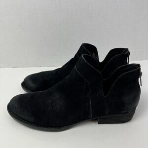 Born Shari II Bootie Black Distressed Suede Ankle Boots Sz 9.5